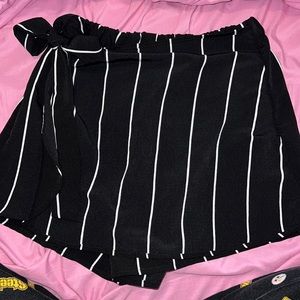 White and black skort